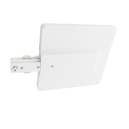 Live End Power Feed with Plate Architectural White 3-wire H-style track lighting