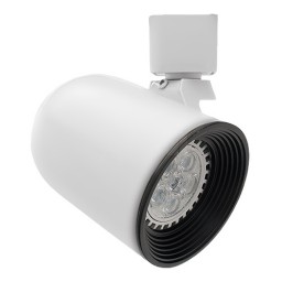 LED WHITE round back track light fixture head with warm white GU10 MR16 120volt bulb