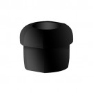 Black Strain Relief Bushing for multi-conductor #18 gauge wire in our suspension system