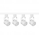 LED Mini round white track lighting kit, 4 lights, 4-foot track, complete ready to go system warm white LED
