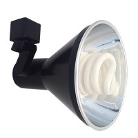CFL E26 chrome reflector Architectural Black cone cylinder line voltage track light fixture
