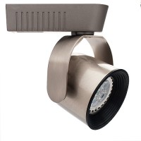 Black baffle satin round back bullet MR16 low voltage track light fixture H-style 3-wire